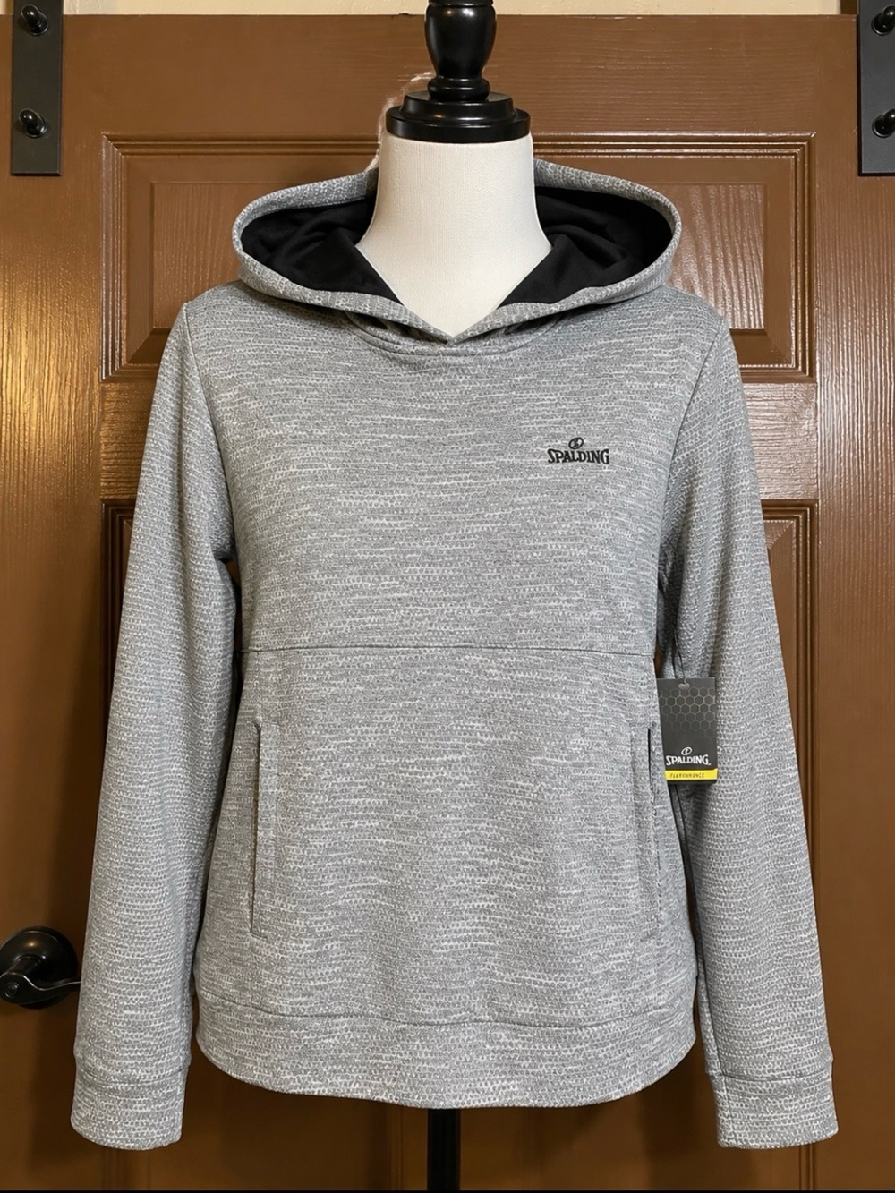 NWT Spalding Performance Gray Pullover Hoodie Small Athletic Sweatshirt